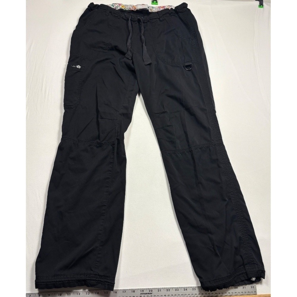Koi Lindsey Women's Tall M Black Cargo Scrub Pants Cotton Blend Medical